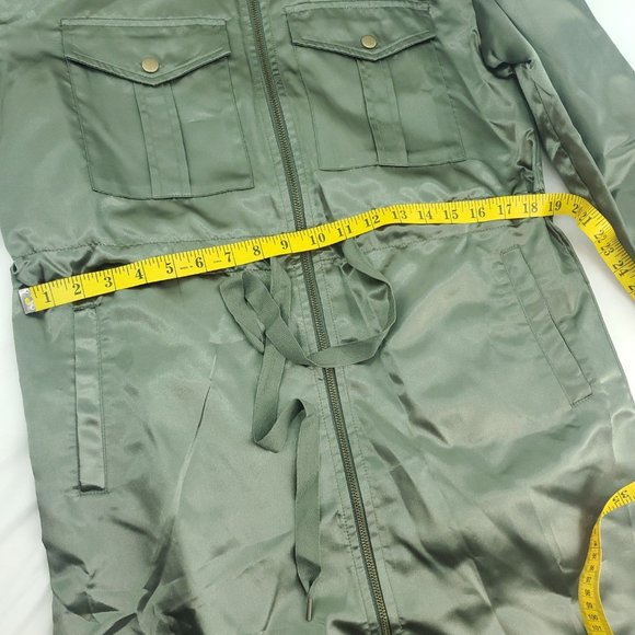 Gap Womens Olive Green Front Pockets Full Zip Utility Trench Coat Size XS - Picture 12 of 15